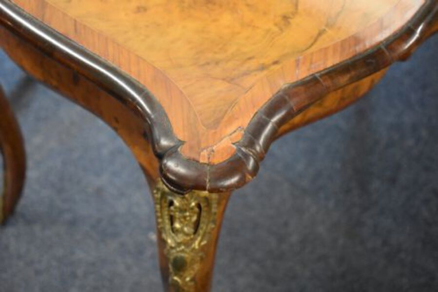 Antique Victorian Burr Walnut Card Table Attributed to Gillow