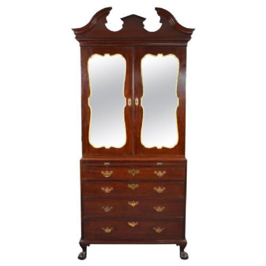 Irish George II Mahogany Secretaire Cabinet