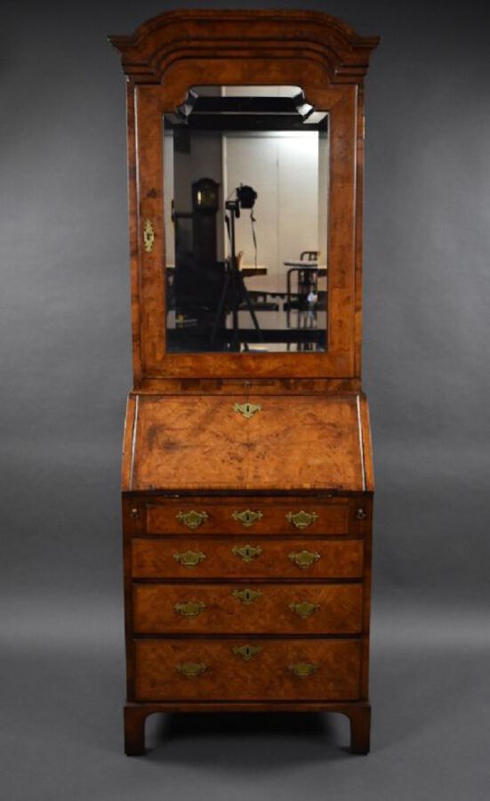 George I Walnut Bureau Bookcase
