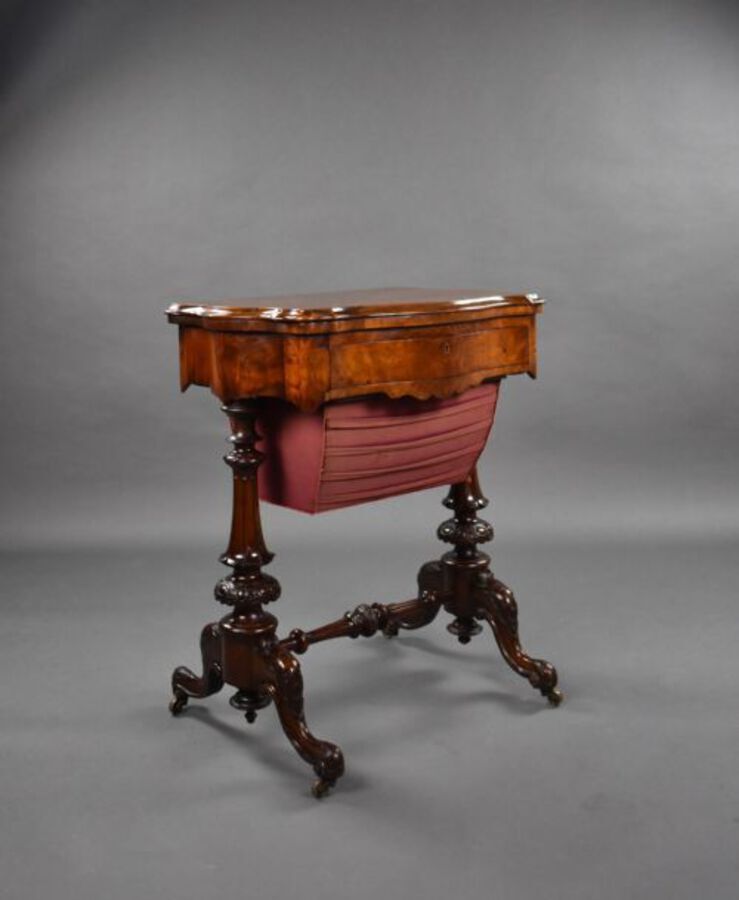 Victorian Burr Walnut Games Table