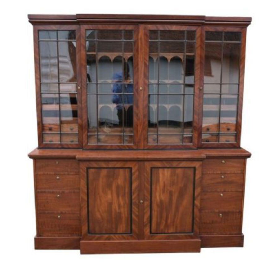 19th Century George III Mahogany Breakfront Bookcase