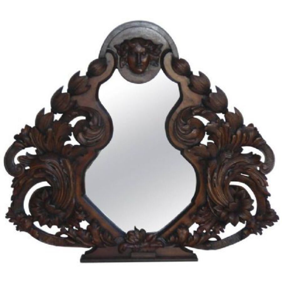 19th Century Heavily Carved Mirror