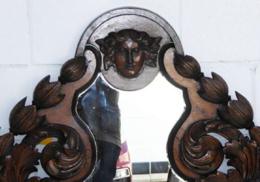 Antique 19th Century Heavily Carved Mirror