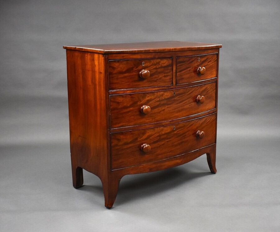 Regency Mahogany Bow Front Chest of Drawers