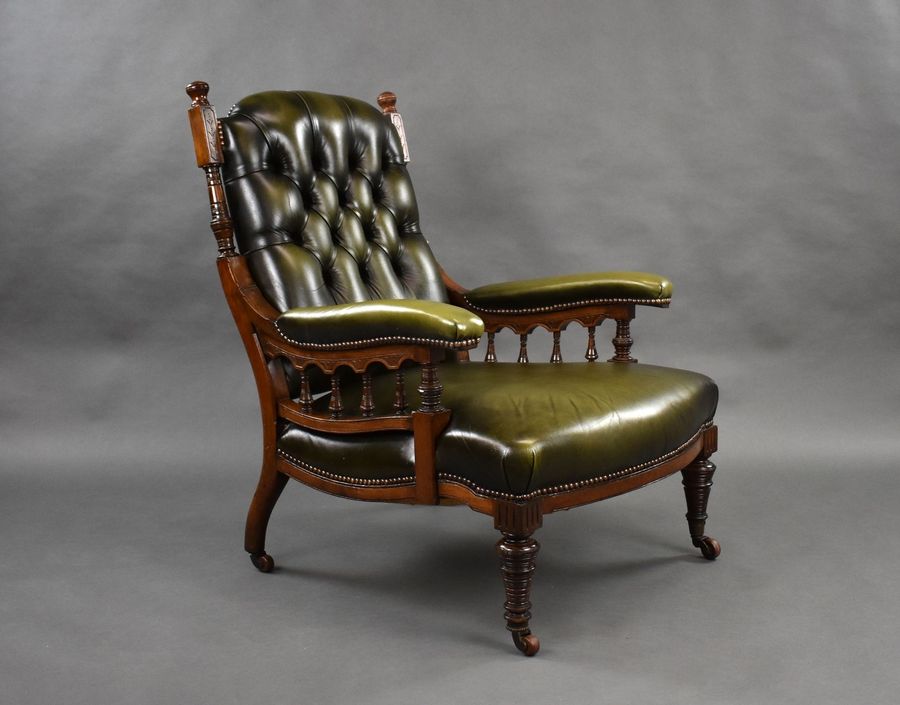 Victorian Mahogany Leather Armchair