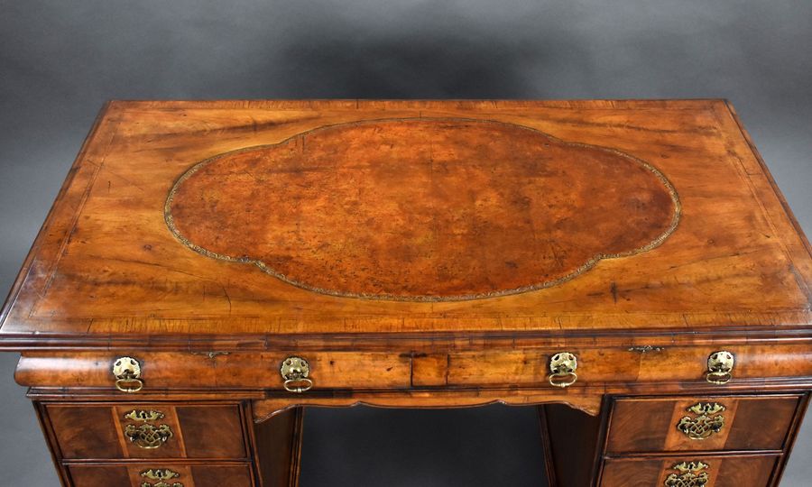 Antique Antique Figured Walnut Pedestal Desk