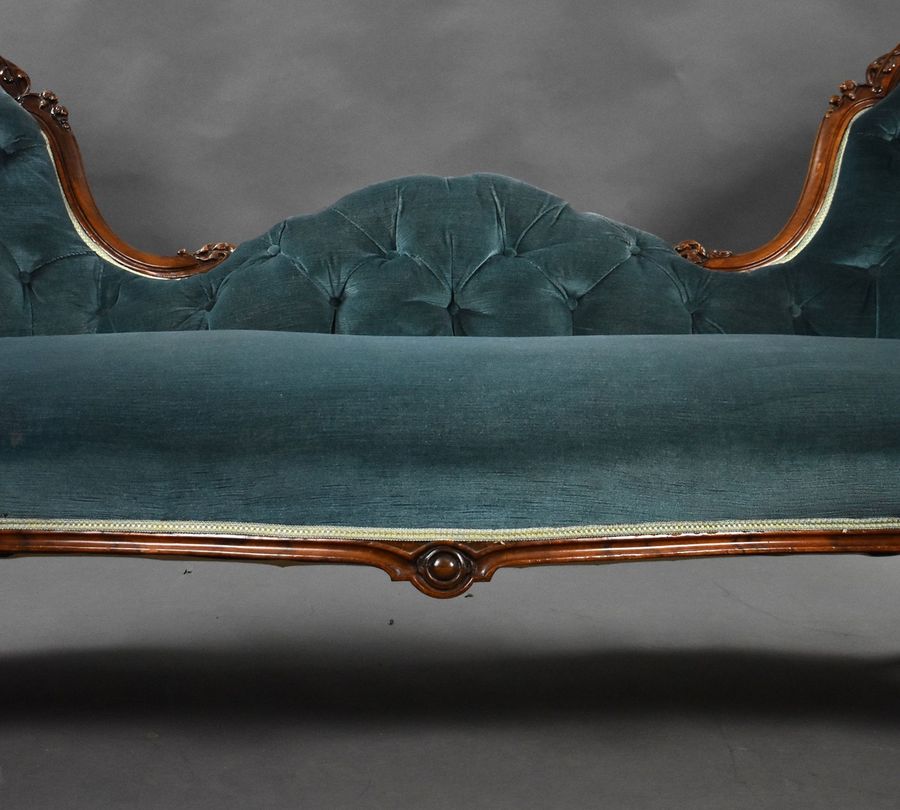 Antique Victorian Mahogany Double Ended Chaise Lounge