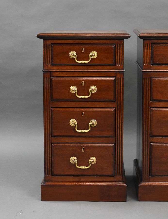 Antique Pair of Edwardian Mahogany Bedside Chests