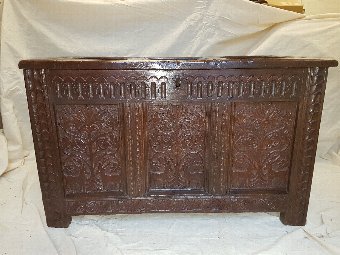 Coffer - Carved Oak - Seventeenth Century