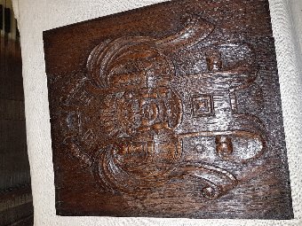 Carved Oak Coffer Panel