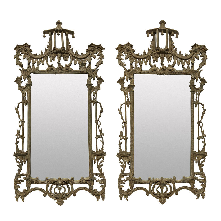 A PAIR OF CHIPPENDALE REVIVAL MIRRORS