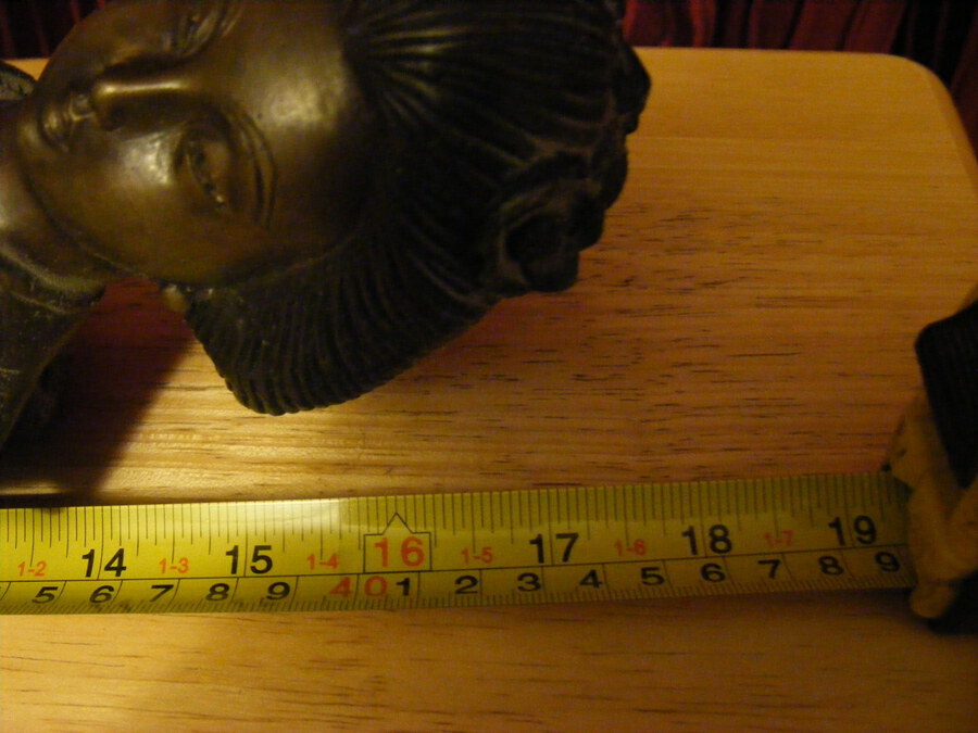 Antique antique bronze/spelter statue, figure, chinese lady, large & heavy