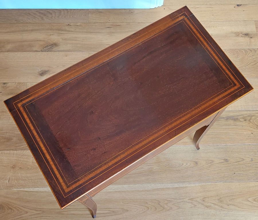 Antique Edwardian Satinwood Banded Mahogany Metamorphic Writing Table