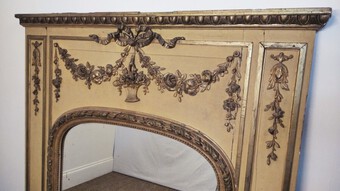 Antique French 19th Century Trumeau Fireplace Mirror