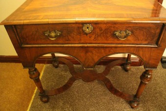antique Queen Anne walnut side table fully original
