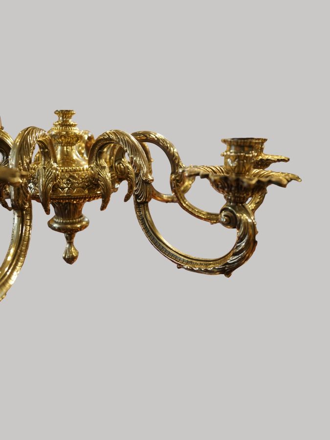 Antique Cast brass 8 arm chandelier