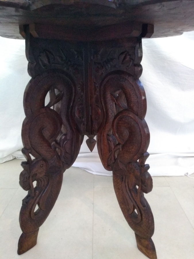Antique Rare Antique Chinese Carved Folding Table
