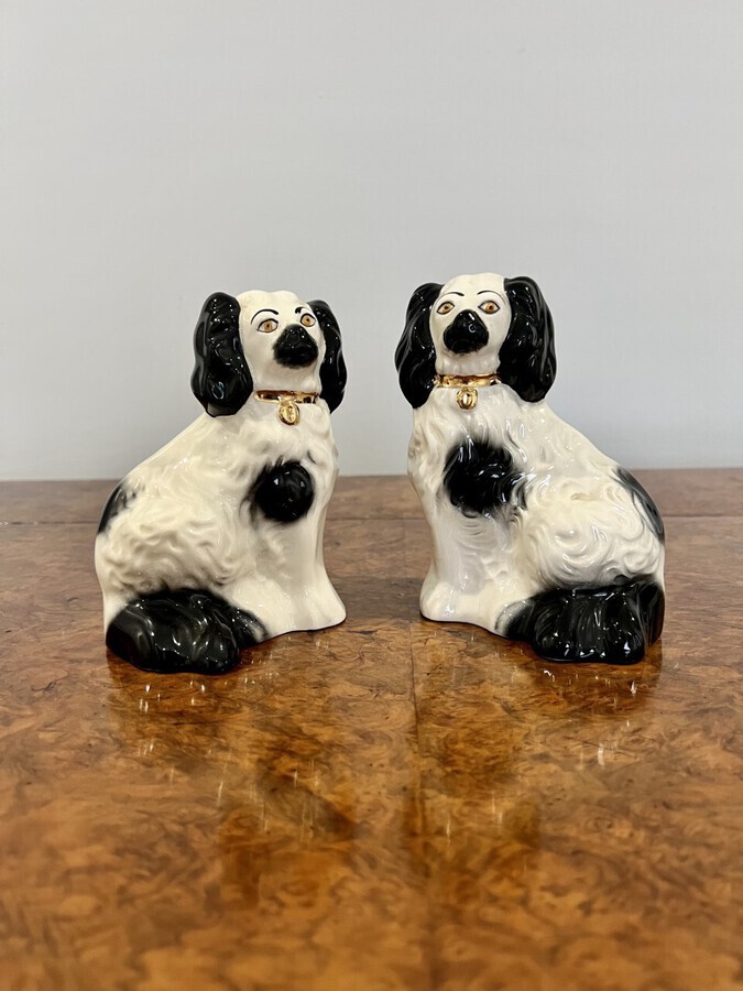 Antique Lovely pair of quality antique Beswick Staffordshire dogs 