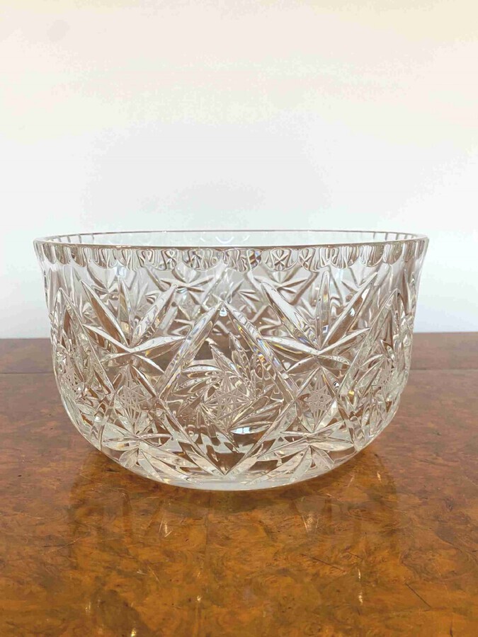 Antique Fantastic Quality Antique Edwardian Cut Glass Fruit Bowl