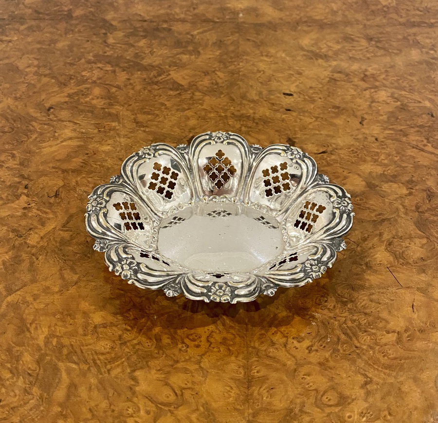 Antique Antique Edwardian Quality Ornate Silver Plated Dish