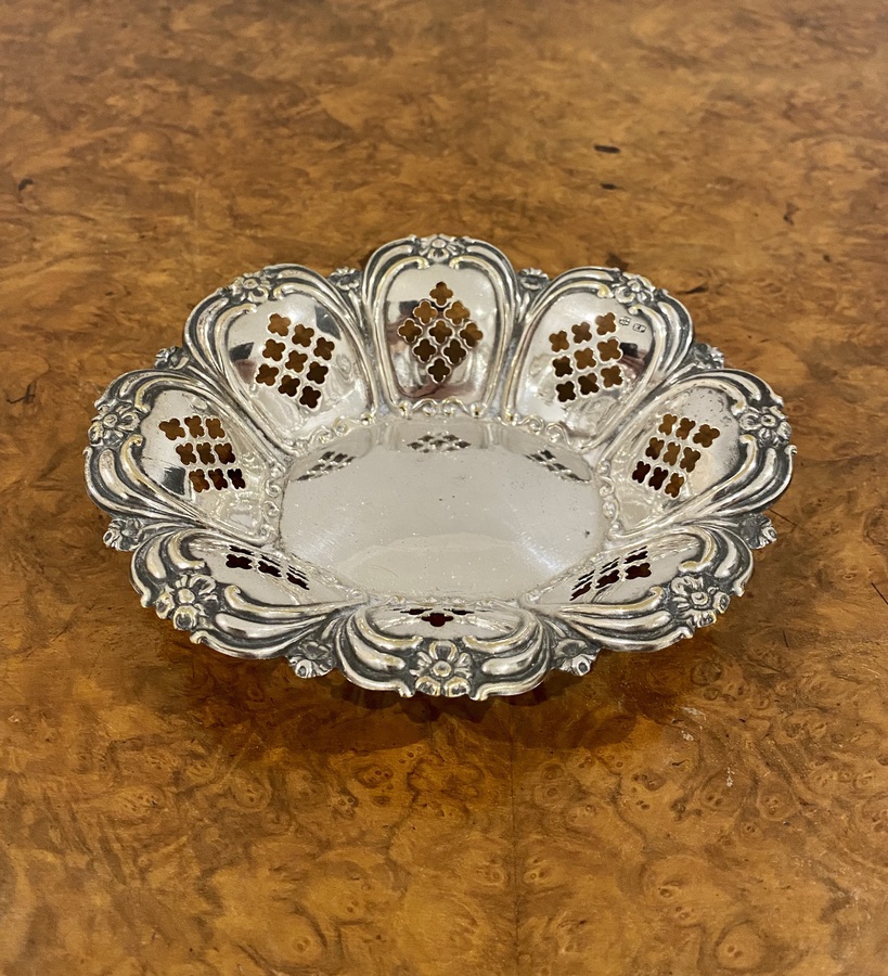 Antique Antique Edwardian Quality Ornate Silver Plated Dish