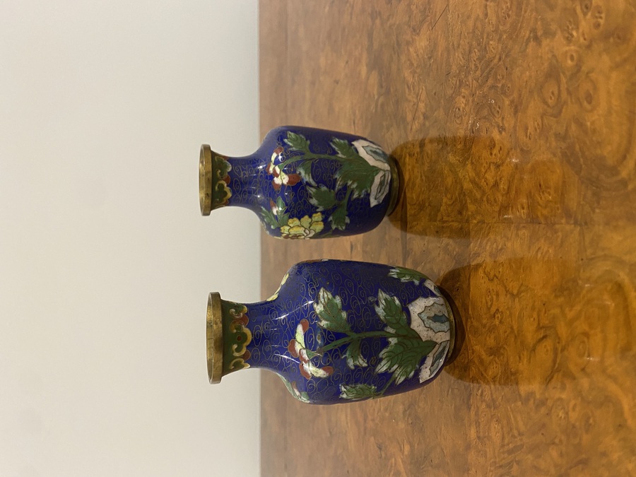 Antique Pair Of Quality Japanese Closionne Vases