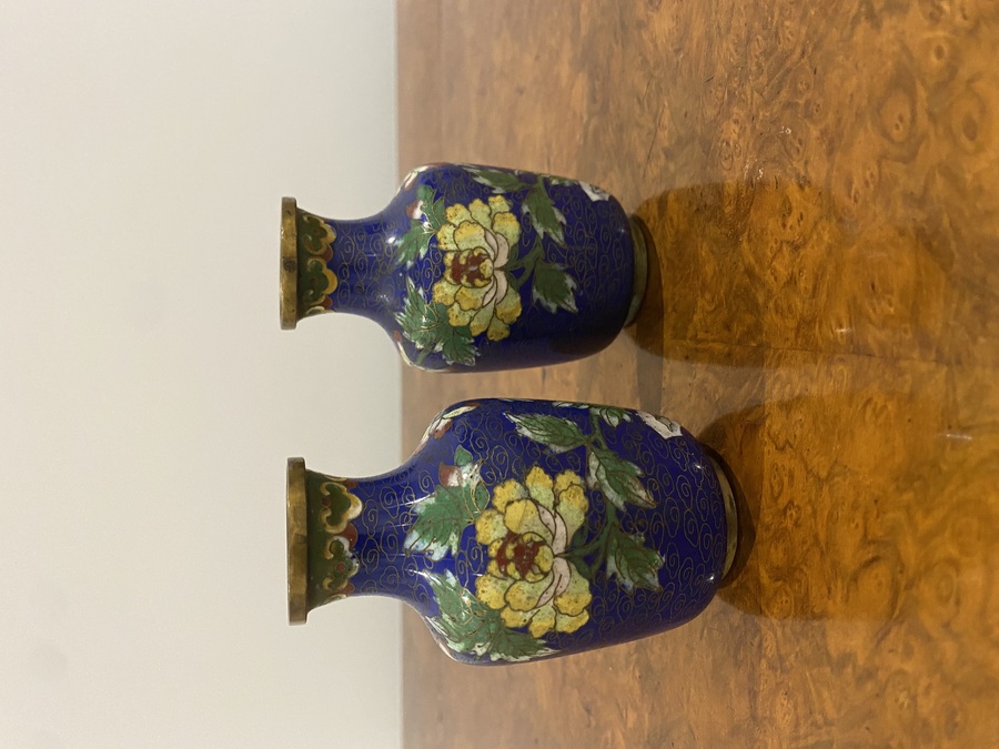 Antique Pair Of Quality Japanese Closionne Vases