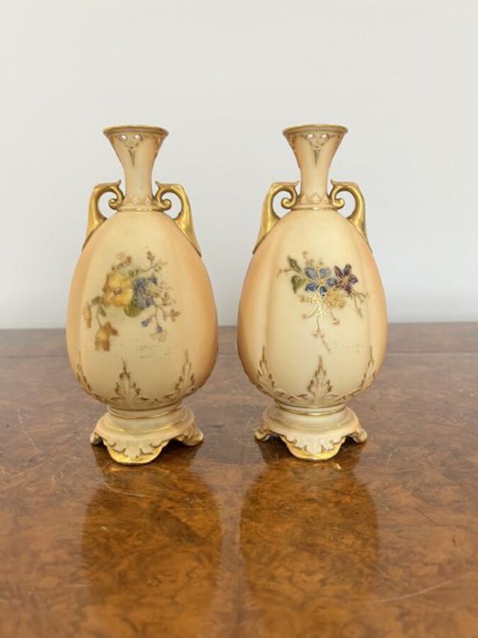 Antique Pair of antique Royal Worcester vases