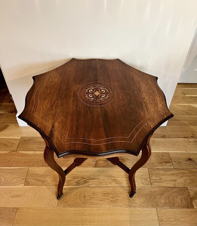 Antique Antique Victorian quality rosewood inlaid centre table 