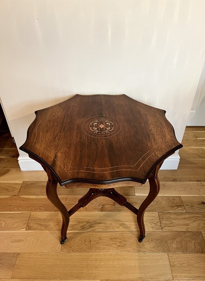 Antique Antique Victorian quality rosewood inlaid centre table 