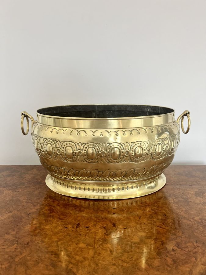 Antique Large Antique Victorian Quality Ornate Brass Wine Cooler