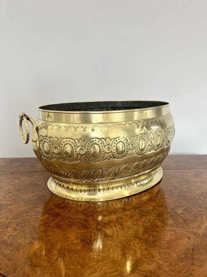 Antique Large Antique Victorian Quality Ornate Brass Wine Cooler