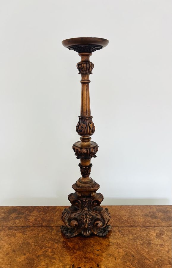 Antique Unusual Italian antique Victorian quality carved walnut stand 