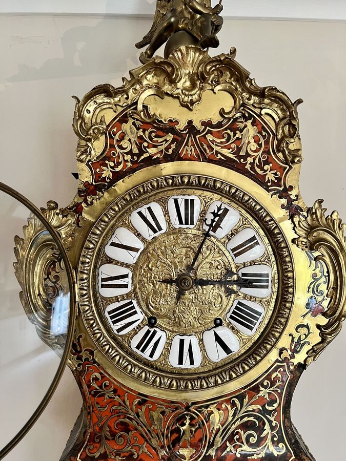 Antique Fantastic quality Napoleon III Marquetry inlaid eight day longcase clock 