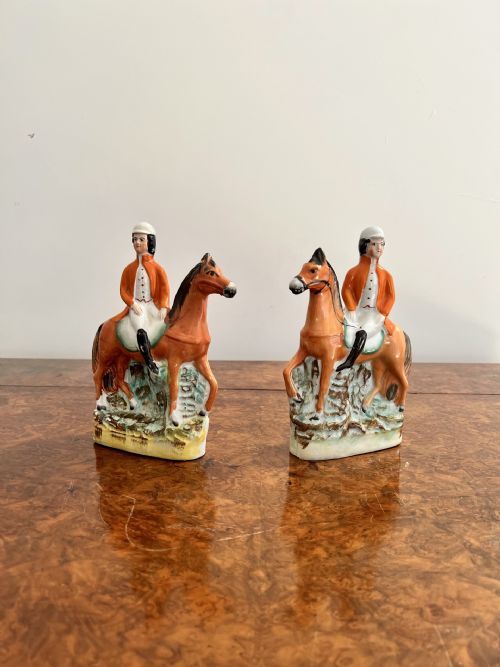Antique Quality pair of antique Victorian Staffordshire figures 