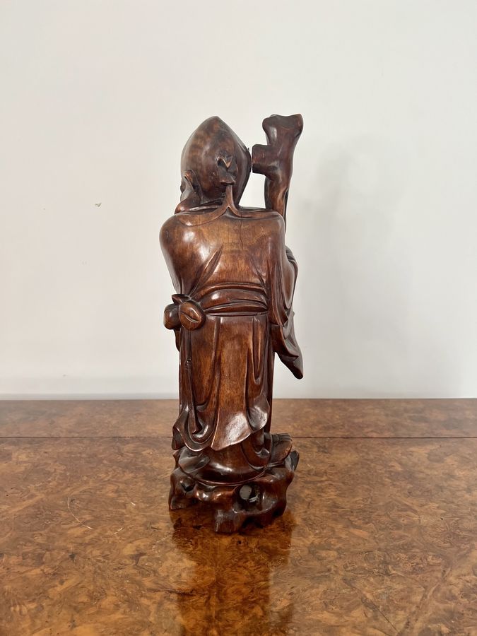 Antique Fine quality large antique Chinese carved hardwood figure 