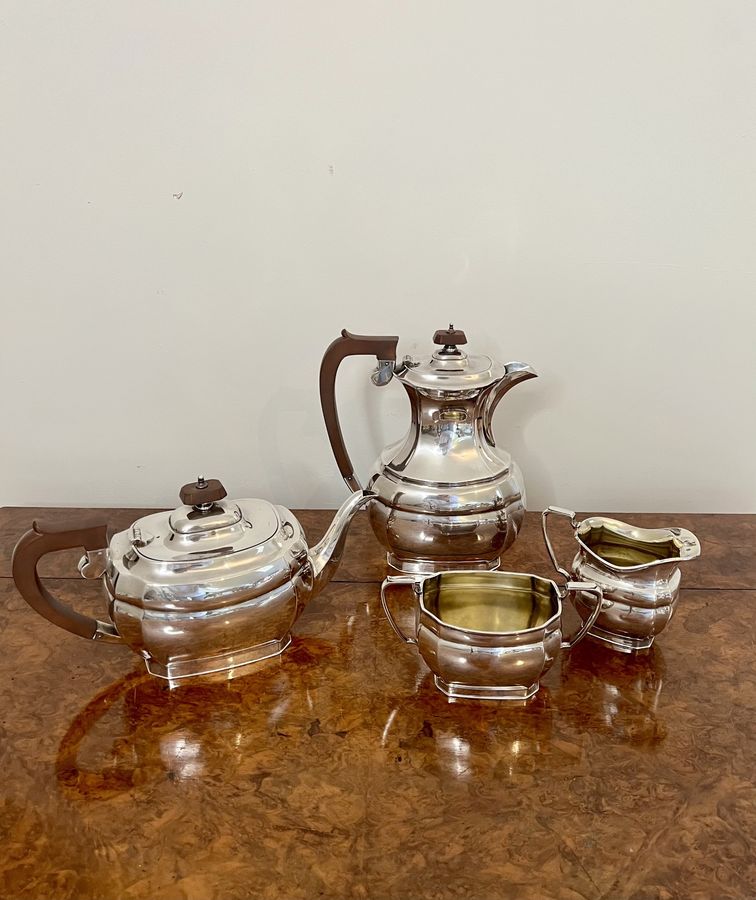 Antique Antique Edwardian quality silver plated four piece tea set