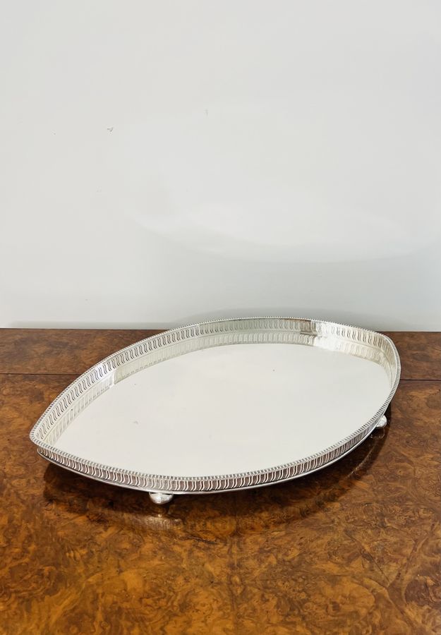 Antique Quality antique Edwardian silver plated unusual shaped tea tray