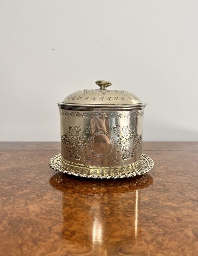 Antique Lovely antique Edwardian silver plated biscuit barrel