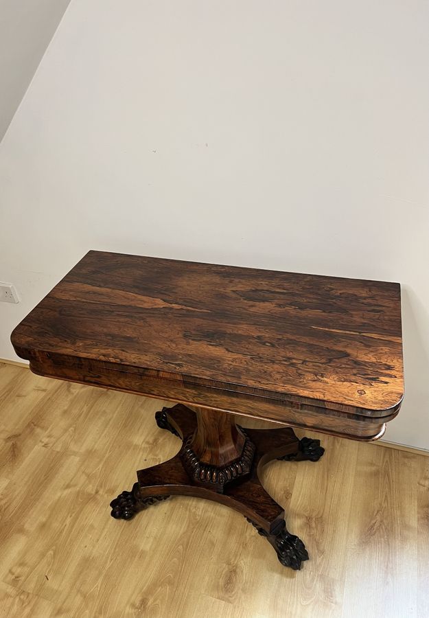 Antique Fantastic quality Antique William IV rosewood card table 
