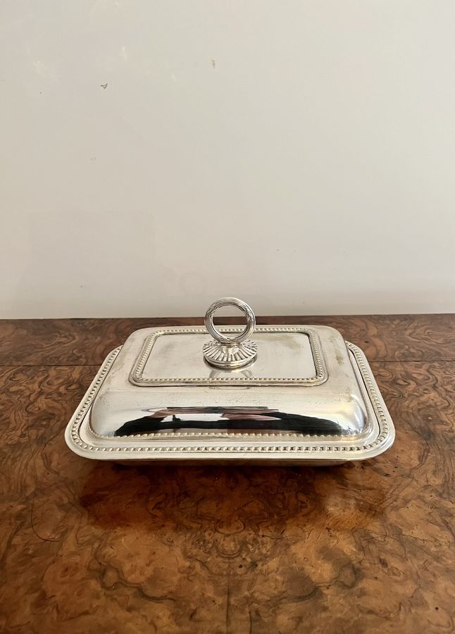Antique Antique Edwardian silver plated entree dish 