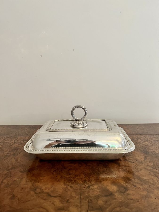 Antique Antique Edwardian silver plated entree dish 