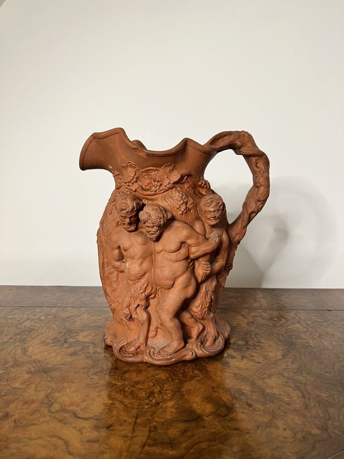 Antique Large antique quality relief moulded jug 