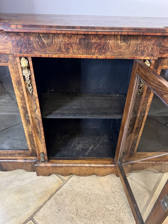 Antique Stunning antique Victorian quality burr walnut breakfront bookcase 
