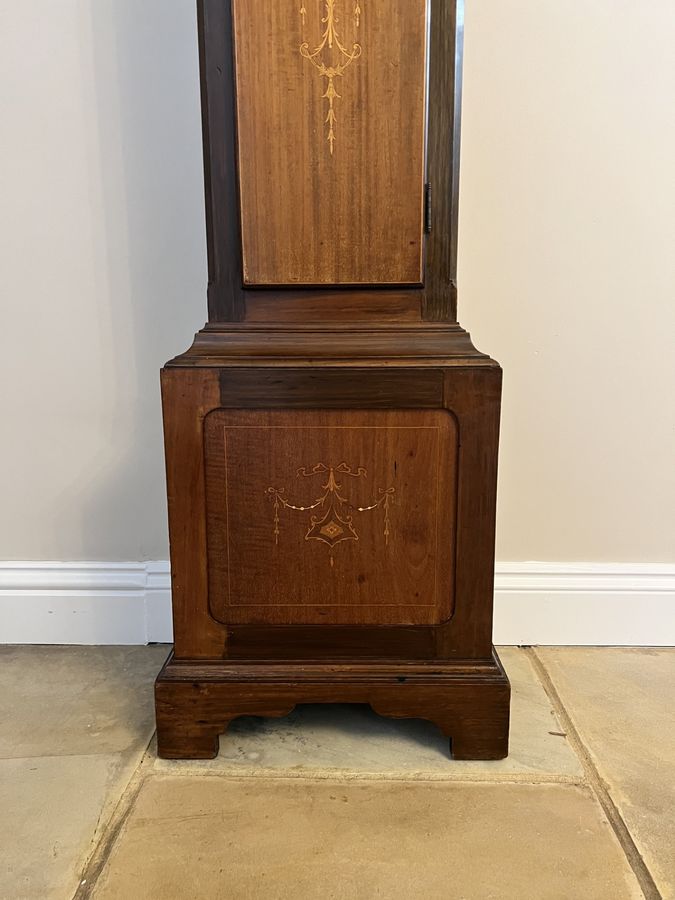 Antique Fine quality antique Edwardian mahogany inlaid long case clock 