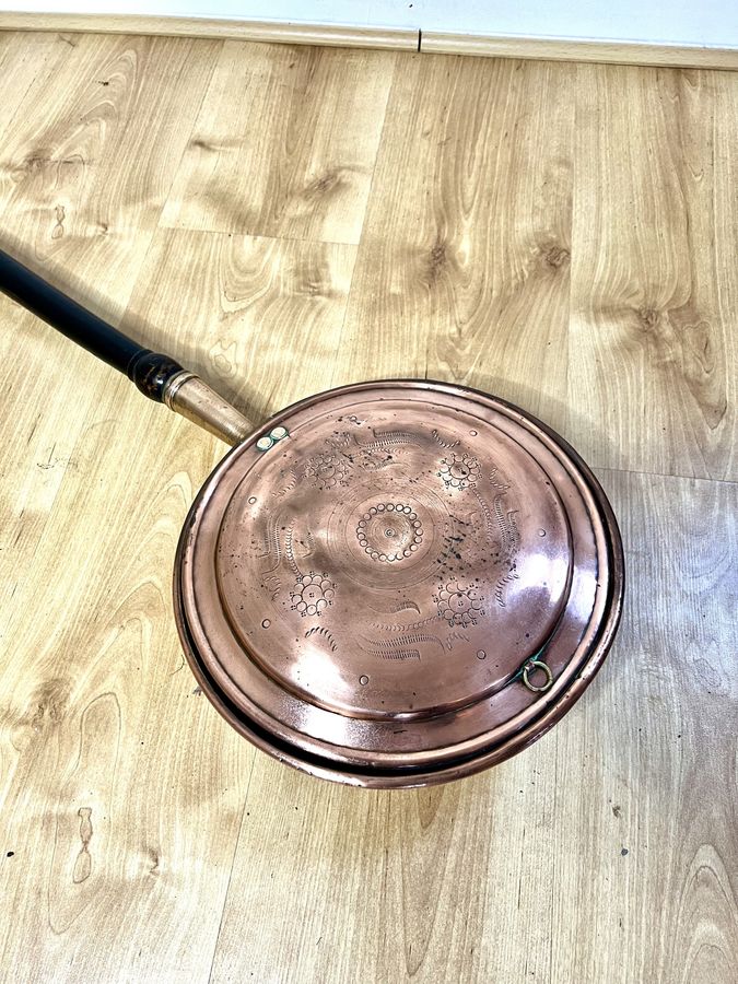 Antique Antique George III copper warming pan 