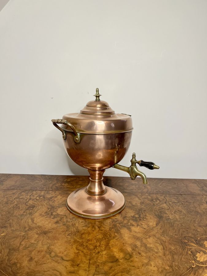 Antique Antique Victorian quality copper & brass samovar