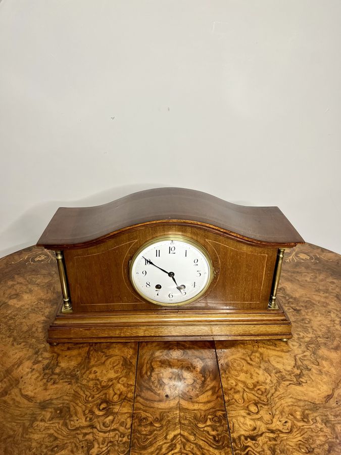 Antique Quality antique Edwardian walnut mantle clock 