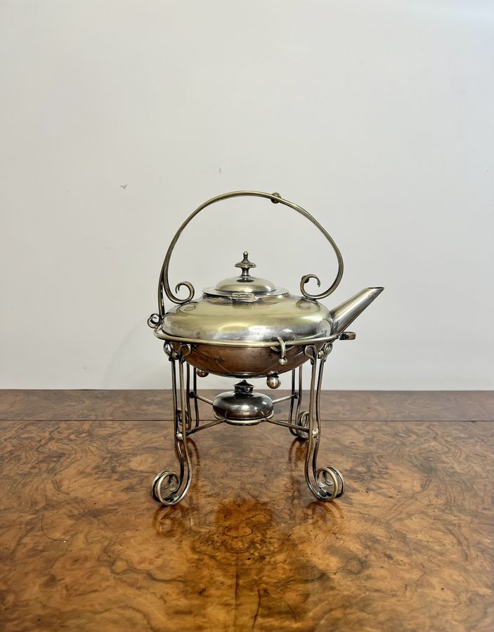 Antique Quality antique Edwardian silver plated spirit kettle