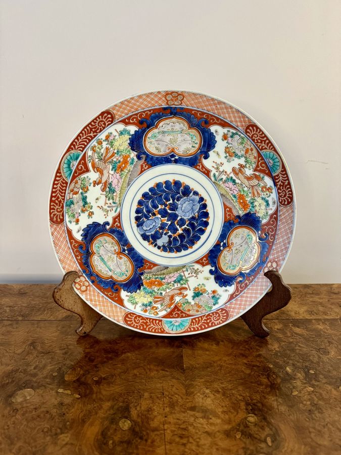 Antique Stunning quality antique Japanese imari porcelain large plate 
